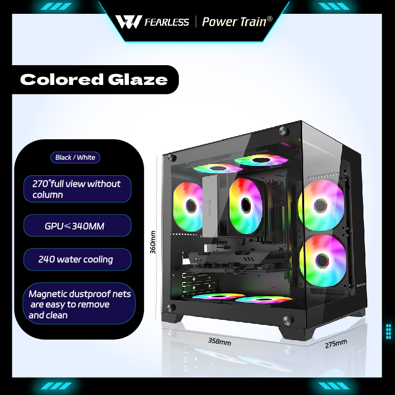 Pc Gaming Liquid - Power Train Gekleurde Glaze MATX Kasten
