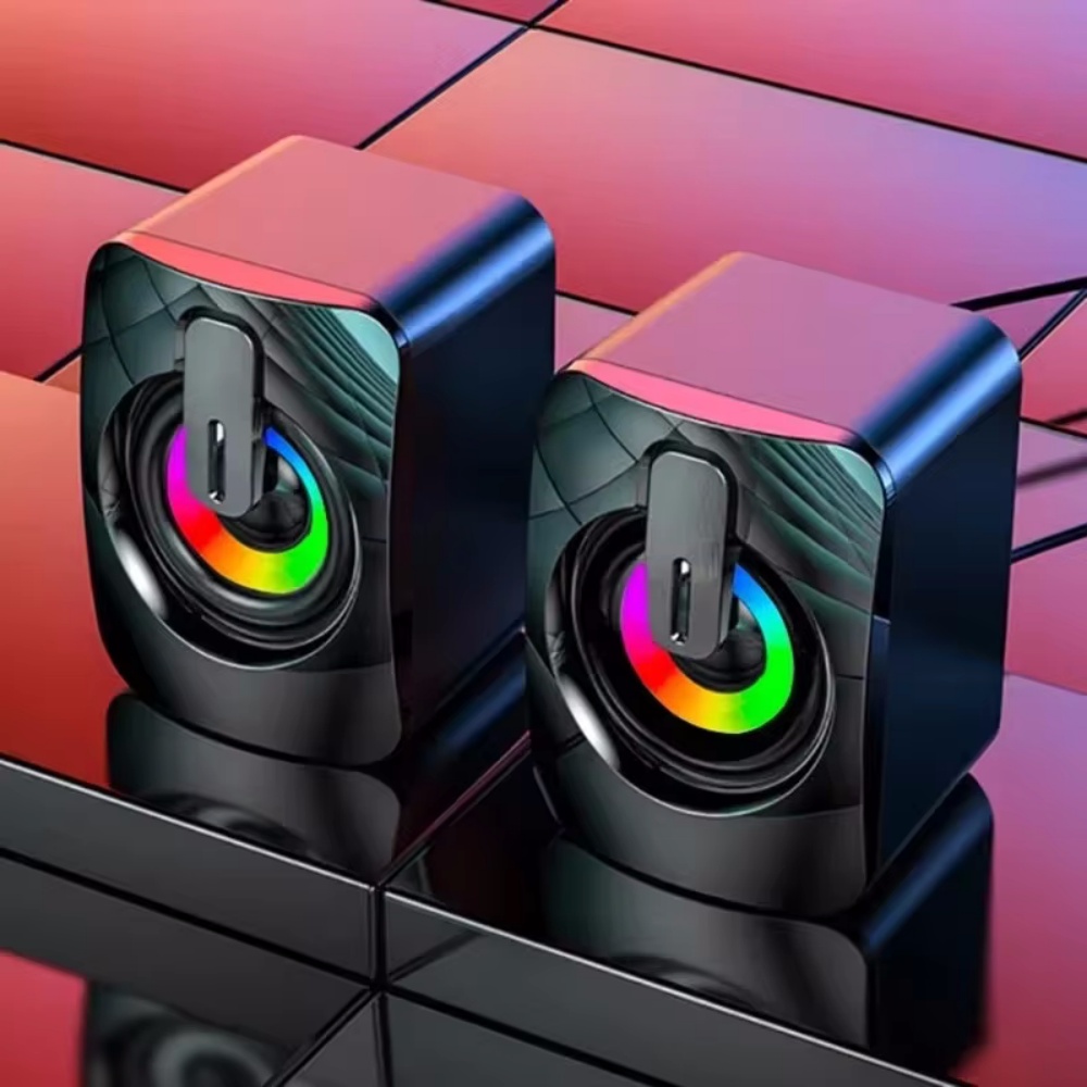 Pc Gaming Fullset - Computerluidsprekers PC-geluidsbox HIFI-stereomicrofoon met LED-verlichting voor