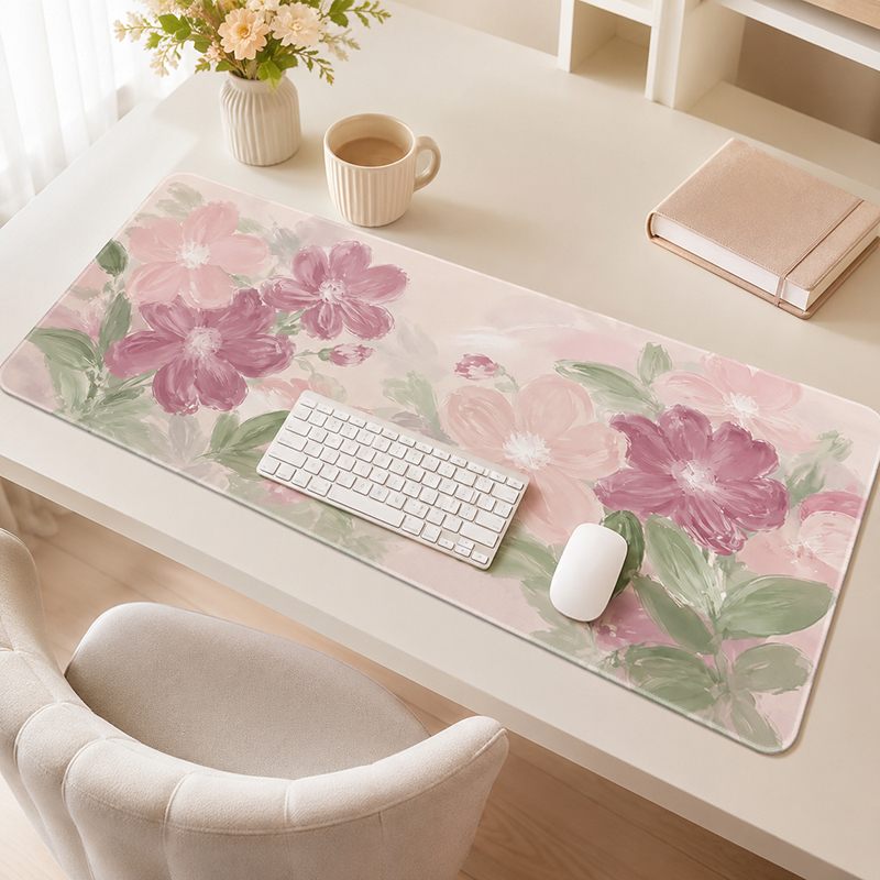 Pc Gaming Pink - Roze Sakura aquarel muismat Gaming XL